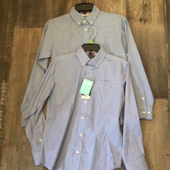 IZOD boys blue button down dress shirts 10/12